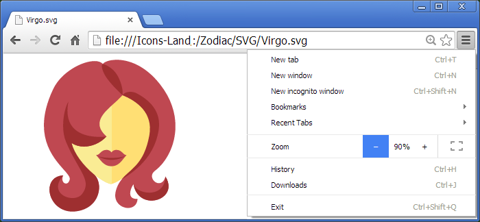 Flat Zodiac SVG Icons - one icon in Adobe Illustrator
