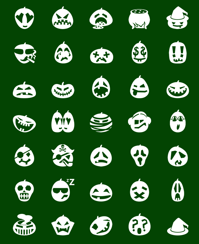Icons preview of Metro Halloween Pumpkin Emoticons