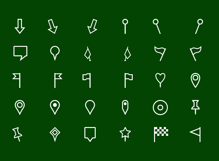 Metro Map Markers Icons - Outline icons