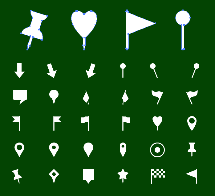 Metro Map Markers SVG Icons - Solid icons (Modern UI style)