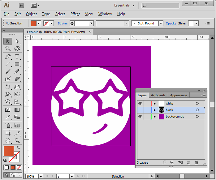 Metro Vector Emoticons - one icon in Adobe Illustrator