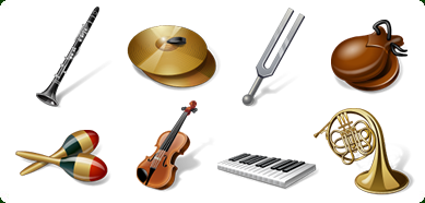 Vista Style Musical Instruments Icon Set