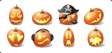 Vista Style Halloween Pumpkin Emoticons