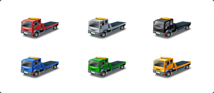 Vista Style Transport Icon Set - One icon in different variations