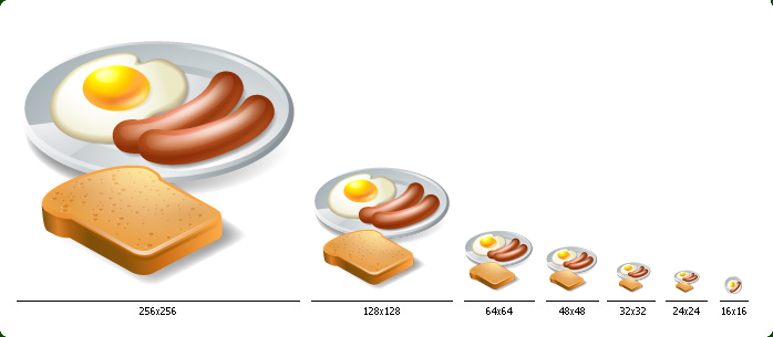 3D Food Icon Set - One icon in all sizes: 16x16, 24x24, 32x32, 48x48, 64x64, 128x128, 256x256