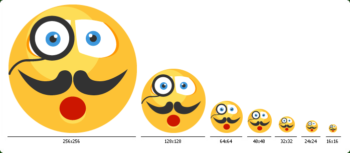 Flat Emoticons - One icon in all sizes: 16x16, 24x24, 32x32, 48x48, 64x64, 128x128, 256x256