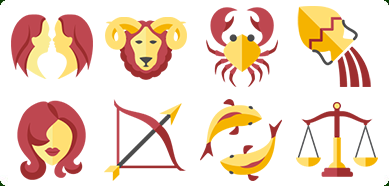Flat Zodiac Icon Set