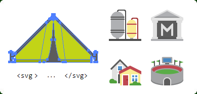 Flat Buildings SVG Icons