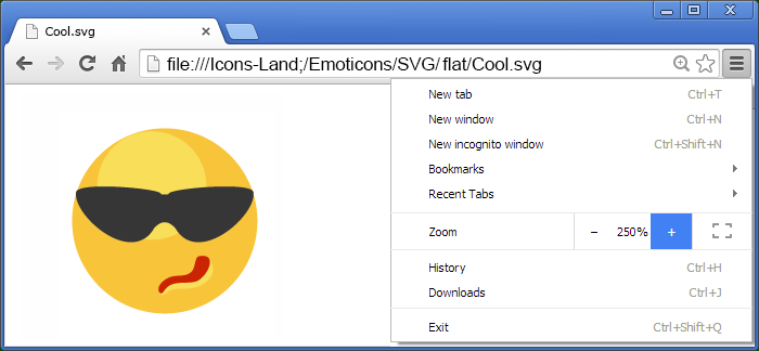 Flat SVG Emoticons - one icon in Adobe Illustrator
