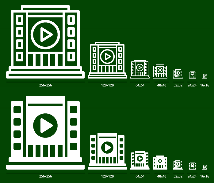 Metro Buildings Icon Set - One icon in all sizes: 16x16, 24x24, 32x32, 48x48, 64x64, 128x128, 256x256