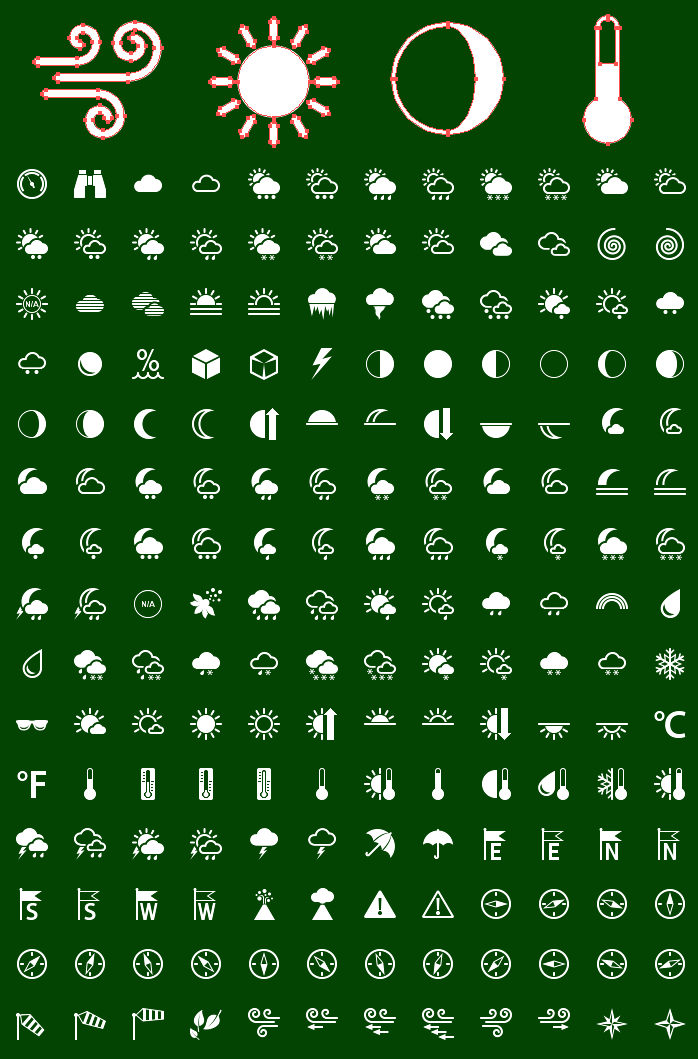 Icons preview of Metro Weather Vector Icons