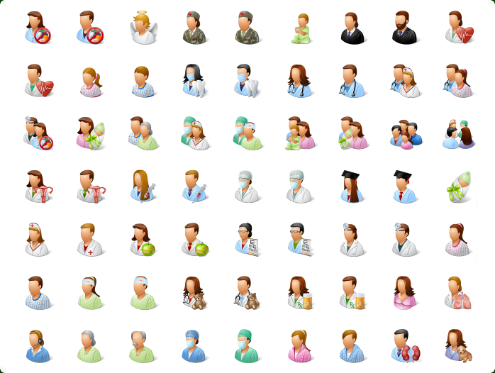 Medical Personal and Patients Icons