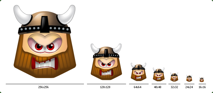 Multiple Smileys - One icon in all sizes: 16x16, 24x24, 32x32, 48x48, 64x64, 128x128, 256x256