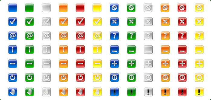 Square Button Icons