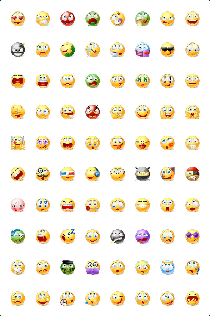 Icons preview of Vista Style Emoticons