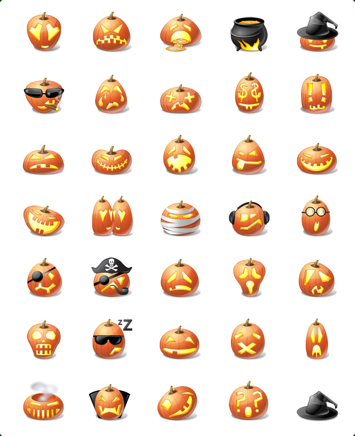 Icons preview of Vista Style Halloween Pumpkin Emoticons
