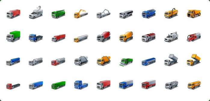 Trucks Icons, Delivery Truck Icon, Shipping Truck Icon, Semi Truck Icon, Pickup Truck Icon, Moving Truck Icon