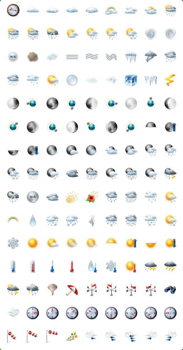 Icons preview of Vista Style Weather Icons Set
